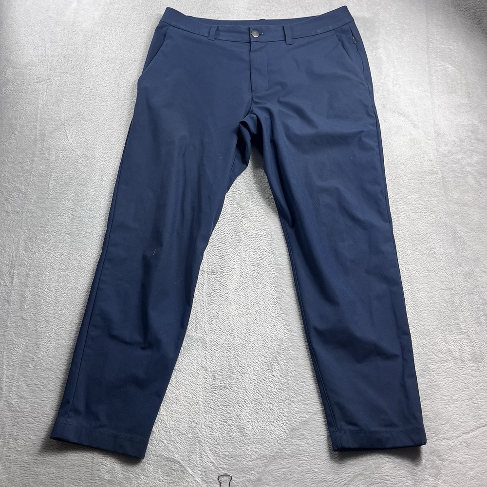 Lululemon ABC Pants Men 36x26 Blue Slim Fit Stretch LM5AQYS